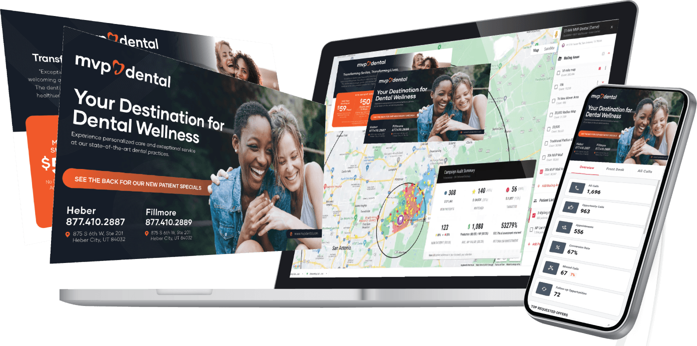 Real estate services advertising from MVP Realtors presented on various digital and physical mediums