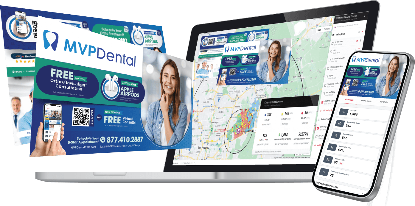 Real estate services advertising from MVP Realtors presented on various digital and physical mediums