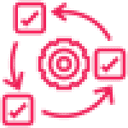 Icon depicting digital media content cycle