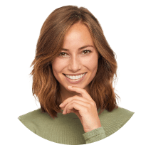 Portrait of a happy female patient with a thoughtful expression