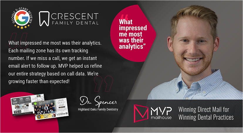 Doctor Spencer from Crescent Family Dental MVP Mailhouse Testimonial