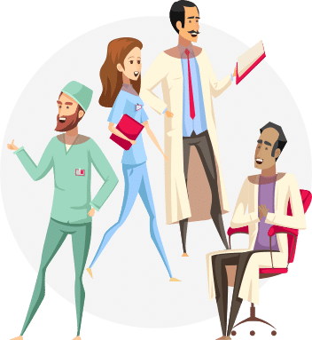 Healthcare workers collaborating